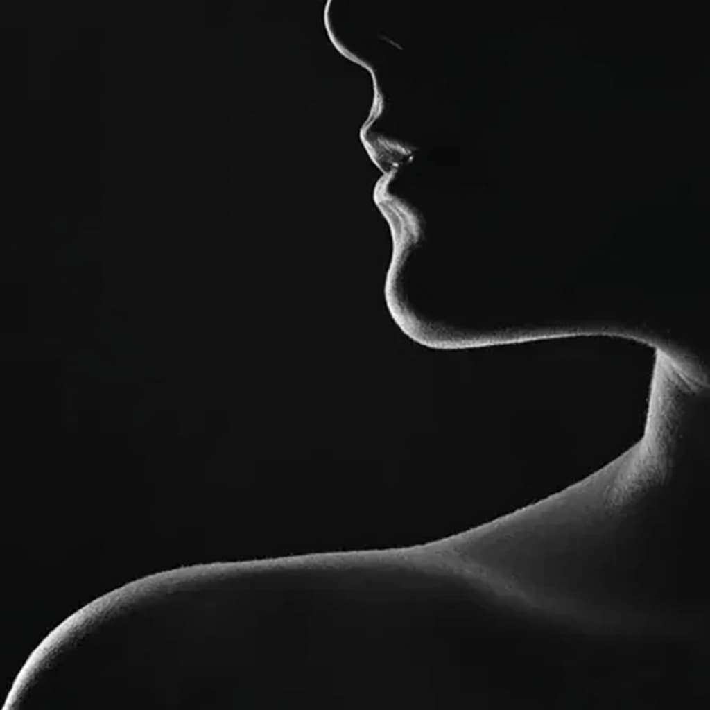 Rim-light portrait with clarified contour edges