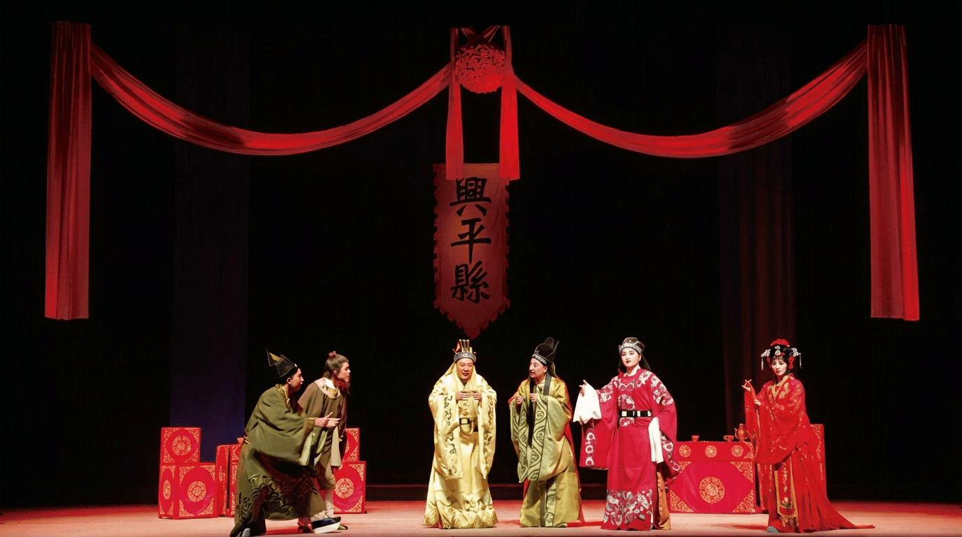 Red festive lighting cue in Yao Ji Xiang Hun