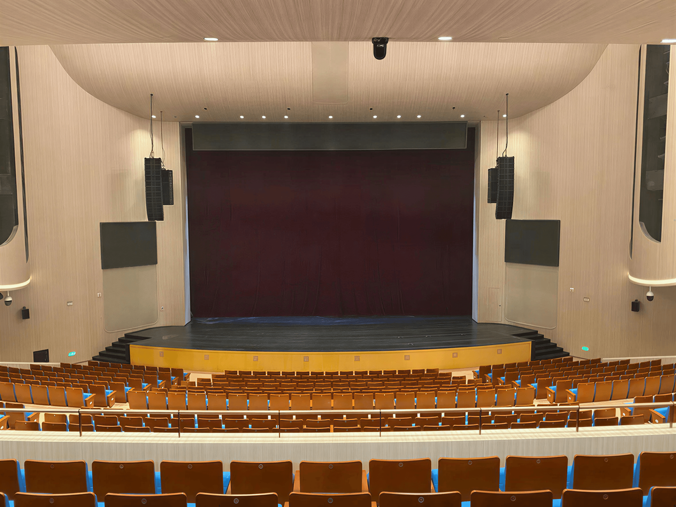 Integrated microphone and loudspeaker network within The Grand Theater ceiling